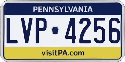 PA license plate LVP4256