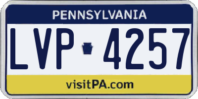 PA license plate LVP4257