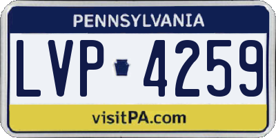 PA license plate LVP4259