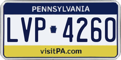PA license plate LVP4260
