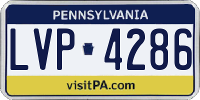 PA license plate LVP4286