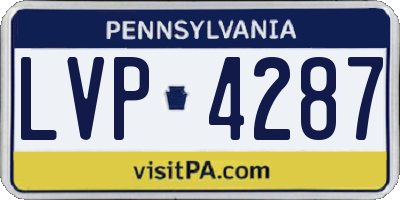 PA license plate LVP4287