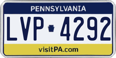 PA license plate LVP4292