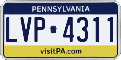 PA license plate LVP4311