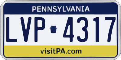 PA license plate LVP4317