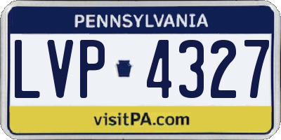 PA license plate LVP4327