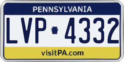 PA license plate LVP4332