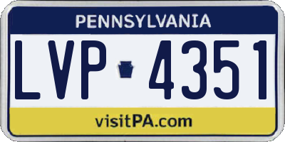 PA license plate LVP4351