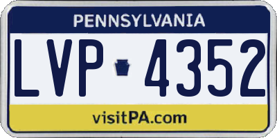PA license plate LVP4352