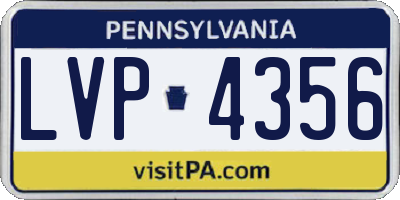 PA license plate LVP4356
