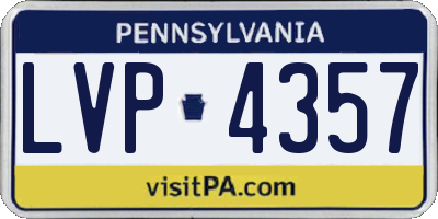 PA license plate LVP4357