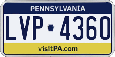 PA license plate LVP4360