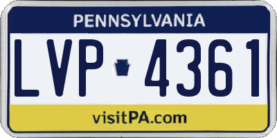 PA license plate LVP4361
