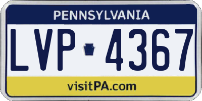 PA license plate LVP4367