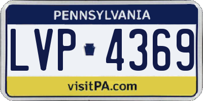 PA license plate LVP4369
