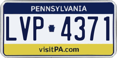 PA license plate LVP4371