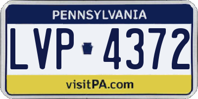 PA license plate LVP4372