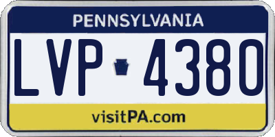 PA license plate LVP4380