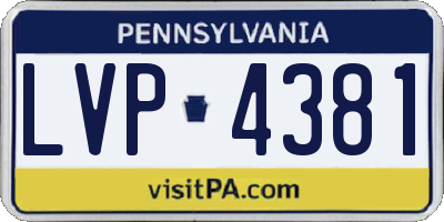 PA license plate LVP4381