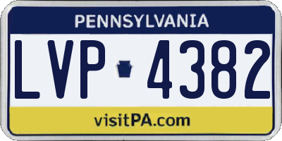 PA license plate LVP4382