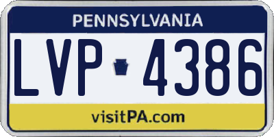 PA license plate LVP4386