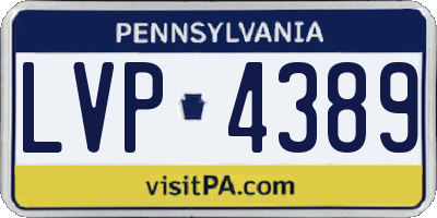 PA license plate LVP4389