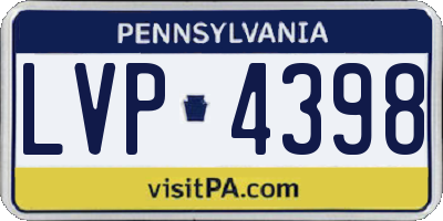 PA license plate LVP4398