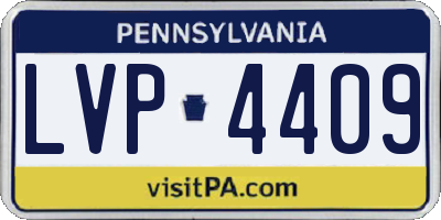 PA license plate LVP4409