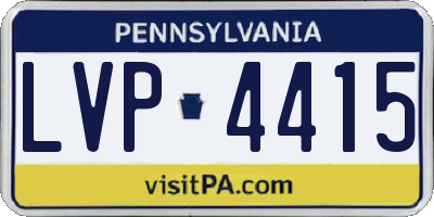 PA license plate LVP4415