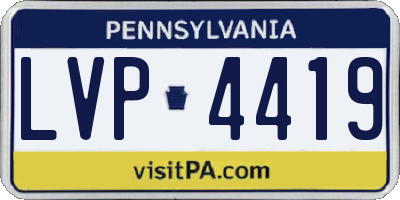 PA license plate LVP4419