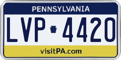 PA license plate LVP4420