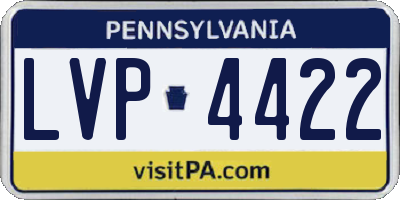 PA license plate LVP4422