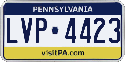 PA license plate LVP4423