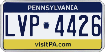 PA license plate LVP4426