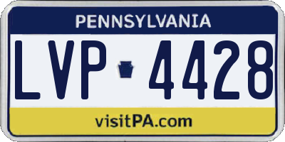 PA license plate LVP4428