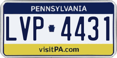 PA license plate LVP4431
