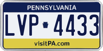 PA license plate LVP4433