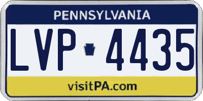 PA license plate LVP4435