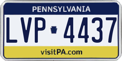PA license plate LVP4437