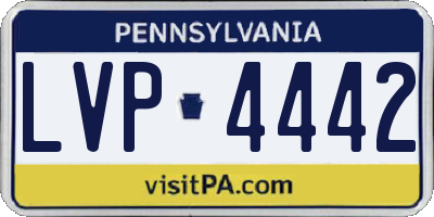 PA license plate LVP4442