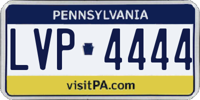 PA license plate LVP4444