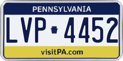 PA license plate LVP4452