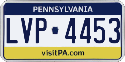 PA license plate LVP4453