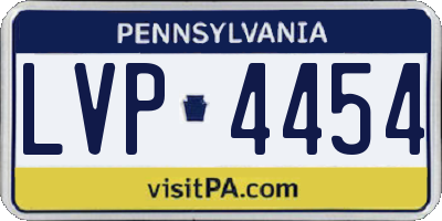 PA license plate LVP4454