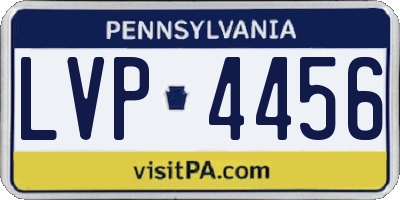 PA license plate LVP4456