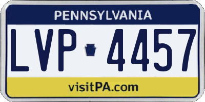 PA license plate LVP4457