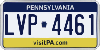 PA license plate LVP4461