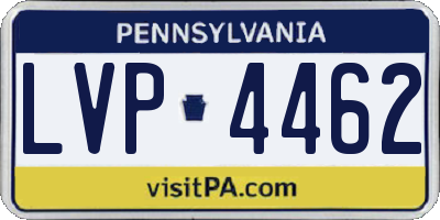 PA license plate LVP4462