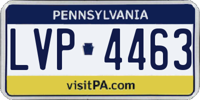 PA license plate LVP4463