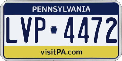 PA license plate LVP4472
